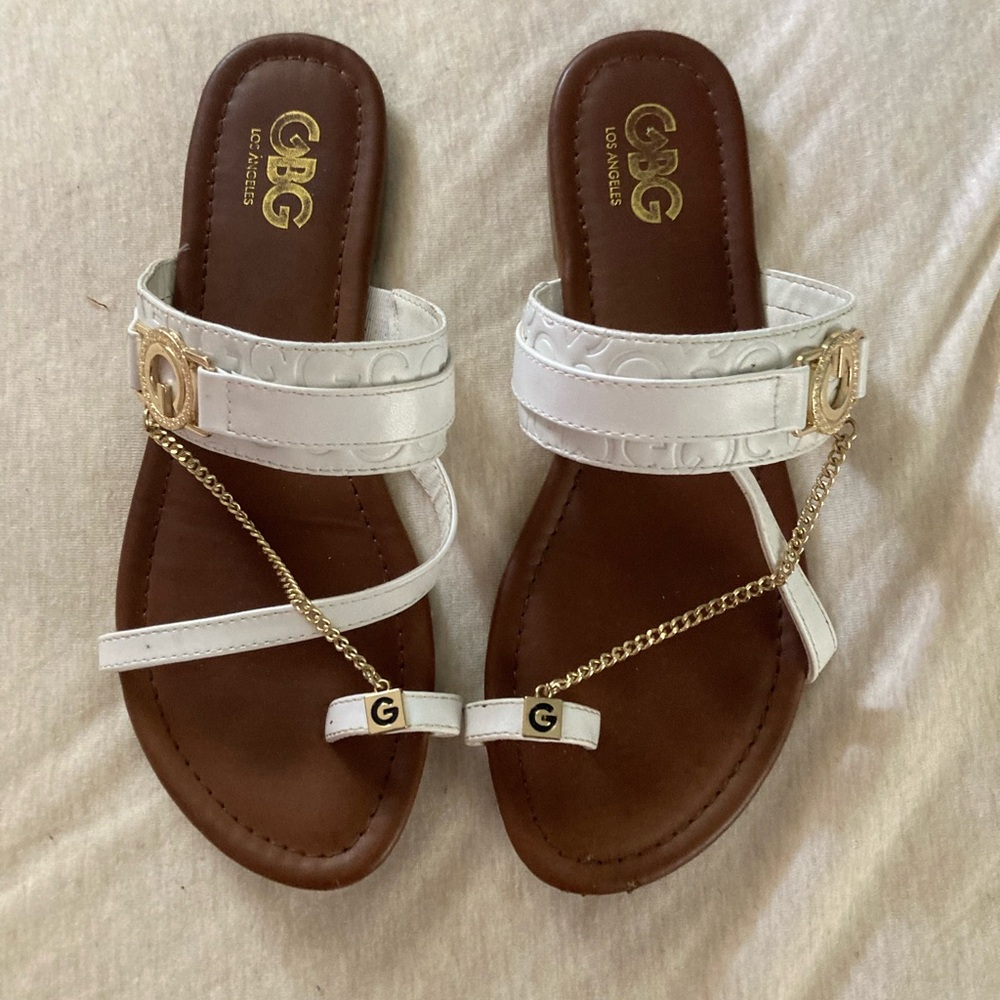 GBG white sandals  (size 8.5)